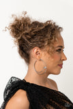 Theater HOOP - White Earrings - Paparazzi Accessories Earrings Bedazzle Me Pretty Mobile Fashion Boutique