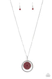 There She GLOWS! - Red Necklace - Paparazzi Accessories Necklace Bedazzle Me Pretty Mobile Fashion Boutique