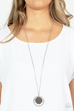 There She GLOWS! - Silver Necklace - Paparazzi Accessories Necklace Bedazzle Me Pretty Mobile Fashion Boutique