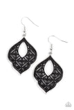 Thessaly Terrace - Black Earrings - Paparazzi Accessories Earrings Bedazzle Me Pretty Mobile Fashion Boutique