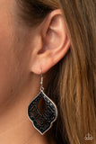 Thessaly Terrace - Black Earrings - Paparazzi Accessories Earrings Bedazzle Me Pretty Mobile Fashion Boutique