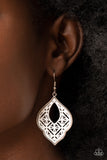 Thessaly Terrace - White Earrings - Paparazzi Accessories Earrings Bedazzle Me Pretty Mobile Fashion Boutique