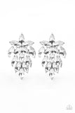 They See Me Glowin - White Post Earrings - Paparazzi Accessories Post Earrings Bedazzle Me Pretty Mobile Fashion Boutique