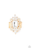 Things That Go Boom! - Gold Ring - Paparazzi Accessories Ring Bedazzle Me Pretty Mobile Fashion Boutique