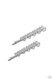Thinking of You - White Hair Clip - Paparazzi Accessories Hair Clip Bedazzle Me Pretty Mobile Fashion Boutique