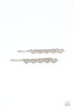 Thinking of You - White Hair Clip - Paparazzi Accessories Hair Clip Bedazzle Me Pretty Mobile Fashion Boutique