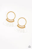 This Is Sparta! - Gold Earrings - Paparazzi Accessories Earrings Bedazzle Me Pretty Mobile Fashion Boutique