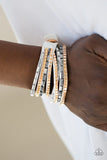 This Time With Attitude - White Bracelet - Paparazzi Accessories Bracelet Bedazzle Me Pretty Mobile Fashion Boutique