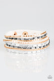 This Time With Attitude - White Bracelet - Paparazzi Accessories Bracelet Bedazzle Me Pretty Mobile Fashion Boutique