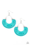 Threadbare Beauty - Blue Earrings - Paparazzi Accessories Earrings Bedazzle Me Pretty Mobile Fashion Boutique