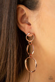 Three Ring Radiance - Copper Post Earrings - Paparazzi Accessories Earrings Bedazzle Me Pretty Mobile Fashion Boutique