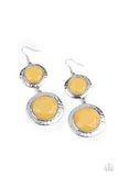 Thrift Shop Stop - Yellow Earrings - Paparazzi Accessories Earrings Bedazzle Me Pretty Mobile Fashion Boutique