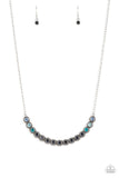 Throwing SHADES - Blue Necklace - Paparazzi Accessories Necklace Bedazzle Me Pretty Mobile Fashion Boutique