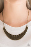 Thrown To The Lions -Brass Necklace - Paparazzi Accessories Necklace Bedazzle Me Pretty Mobile Fashion Boutique