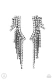 Thunderstruck Sparkle - Black Post Earrings - Paparazzi Accessories Post Earrings FS-Bedazzle Me Pretty Mobile Fashion Boutique