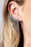 Thunderstruck Sparkle - Black Post Earrings - Paparazzi Accessories Post Earrings FS-Bedazzle Me Pretty Mobile Fashion Boutique