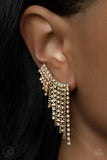 Thunderstruck Sparkle - Gold Post Earrings - Paparazzi Accessories Post Earrings Bedazzle Me Pretty Mobile Fashion Boutique