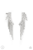 Thunderstruck Sparkle - White Post Earrings - Paparazzi Accessories Post Earrings Bedazzle Me Pretty Mobile Fashion Boutique