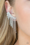 Thunderstruck Sparkle - White Post Earrings - Paparazzi Accessories Post Earrings Bedazzle Me Pretty Mobile Fashion Boutique