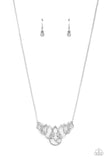 Thunderstruck Teardrops - White Necklace - Paparazzi Accessories Necklace Bedazzle Me Pretty Mobile Fashion Boutique