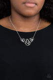 Thunderstruck Teardrops - White Necklace - Paparazzi Accessories Necklace Bedazzle Me Pretty Mobile Fashion Boutique