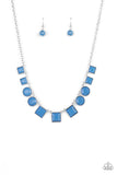 Tic Tac TREND - Blue Necklace - Paparazzi Accessories Necklace Bedazzle Me Pretty Mobile Fashion Boutique