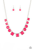 Tic Tac TREND - Pink Necklace - Paparazzi Accessories Necklace Bedazzle Me Pretty Mobile Fashion Boutique