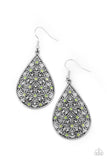 Tick, Tick, BLOOM! - Green Earrings - Paparazzi Accessories Earrings Bedazzle Me Pretty Mobile Fashion Boutique