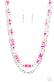 Tidal Trendsetter - Pink Necklace - Paparazzi Accessories Necklace Bedazzle Me Pretty Mobile Fashion Boutique