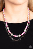 Tidal Trendsetter - Pink Necklace - Paparazzi Accessories Necklace Bedazzle Me Pretty Mobile Fashion Boutique