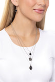 Tide Drifter - Black Necklace - Paparazzi Accessories Necklace Bedazzle Me Pretty Mobile Fashion Boutique