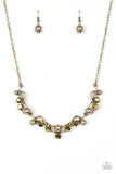 Tie The Knot - Brass Necklace - Paparazzi Accessories Necklace Bedazzle Me Pretty Mobile Fashion Boutique