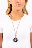 Tied Triumph - Black Necklace - Paparazzi Accessories Necklace Bedazzle Me Pretty Mobile Fashion Boutique