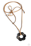 Tied Triumph - Black Necklace - Paparazzi Accessories Necklace Bedazzle Me Pretty Mobile Fashion Boutique