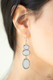 Tiers Of Tranquility - White Earrings - Paparazzi Accessories Earrings Bedazzle Me Pretty Mobile Fashion Boutique