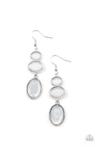 Tiers Of Tranquility - White Earrings - Paparazzi Accessories Earrings Bedazzle Me Pretty Mobile Fashion Boutique