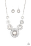 Tiger Trap - White Necklace - Paparazzi Accessories Necklace Bedazzle Me Pretty Mobile Fashion Boutique