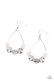 Tigris Treasure - White Earrings - Paparazzi Accessories Earrings Bedazzle Me Pretty Mobile Fashion Boutique