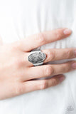 Tiki Tahiti - Silver Ring - Paparazzi Accessories Ring Bedazzle Me Pretty Mobile Fashion Boutique