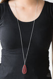 Tiki Tease - Red Necklace - Paparazzi Accessories Necklace Bedazzle Me Pretty Mobile Fashion Boutique