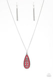 Tiki Tease - Red Necklace - Paparazzi Accessories Necklace Bedazzle Me Pretty Mobile Fashion Boutique