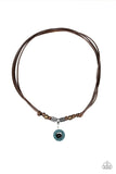 Tiki Thunder - Green Mens Necklace - Paparazzi Accessories Mens Necklace Bedazzle Me Pretty Mobile Fashion Boutique