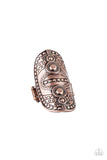 Tiki Trail - Copper Ring - Paparazzi Accessories Ring Bedazzle Me Pretty Mobile Fashion Boutique