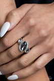 Tilted Triplets - Silver Ring - Paparazzi Accessories Ring Bedazzle Me Pretty Mobile Fashion Boutique