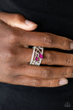 Tilted Twinkle - Pink Ring - Paparazzi Accessories Ring Bedazzle Me Pretty Mobile Fashion Boutique