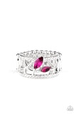 Tilted Twinkle - Pink Ring - Paparazzi Accessories Ring Bedazzle Me Pretty Mobile Fashion Boutique