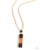 Timber Totem - Orange Necklace - Paparazzi Accessories Necklace Bedazzle Me Pretty Mobile Fashion Boutique
