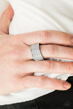 Time Is Money - White Ring - Paparazzi Accessories Ring Bedazzle Me Pretty Mobile Fashion Boutique