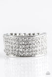 Time Is Money - White Ring - Paparazzi Accessories Ring Bedazzle Me Pretty Mobile Fashion Boutique