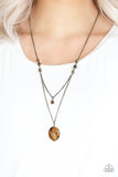 Time To Hit The ROAM - Brass Necklace - Paparazzi Accessories Necklace Bedazzle Me Pretty Mobile Fashion Boutique